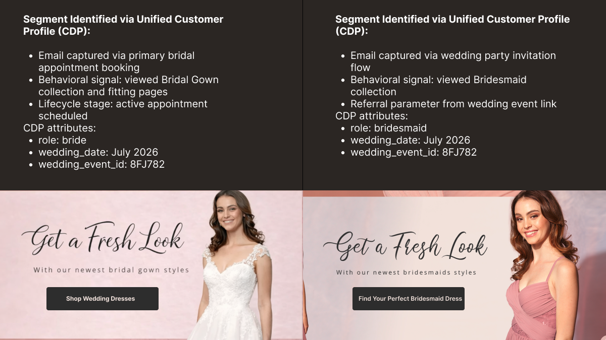 Homepage hero dynamically rendered from CDP-enriched attributes